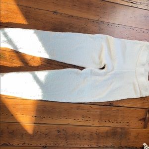 White fuzzy pants